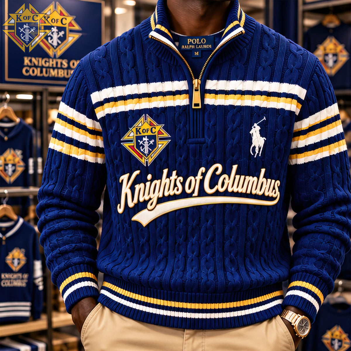 Premium Cable-Knit Quarter-Zip Sweater HANNN TND KOC 3010263