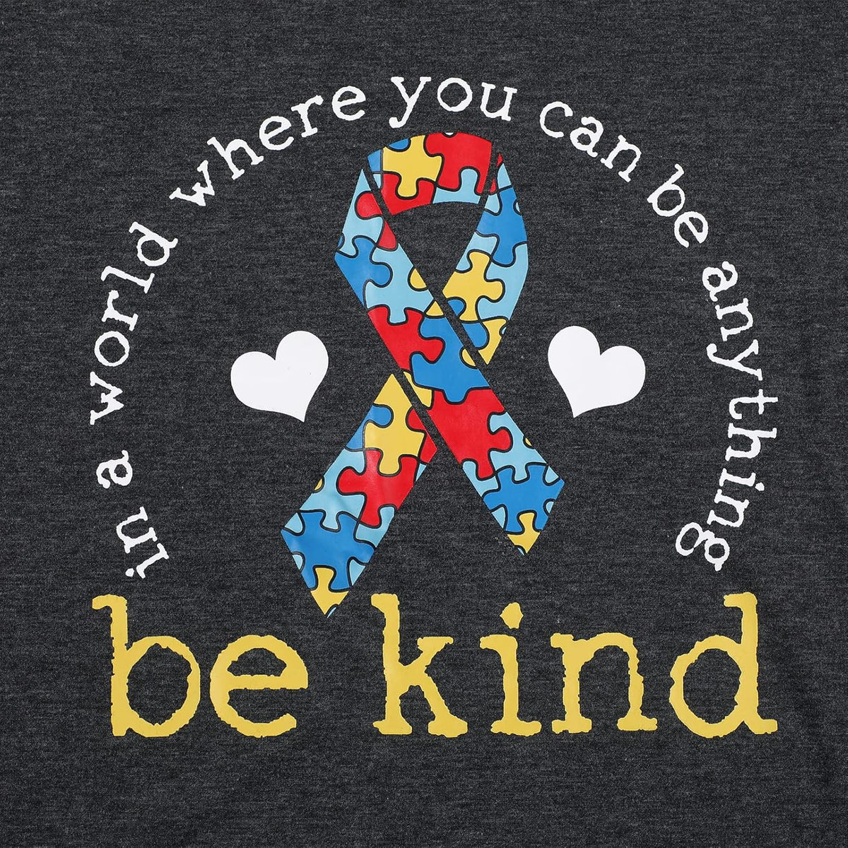 Be Kind Shirt for Women Autism Awareness T Shirts Autism Puzzle Graphic Casual Positive Tee Tops