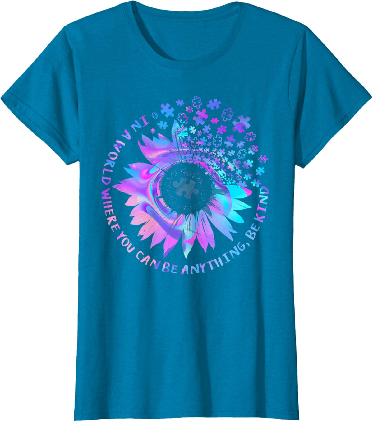 Be Kind Autism Awareness Kindness Sunflower Tie Dye Puzzle